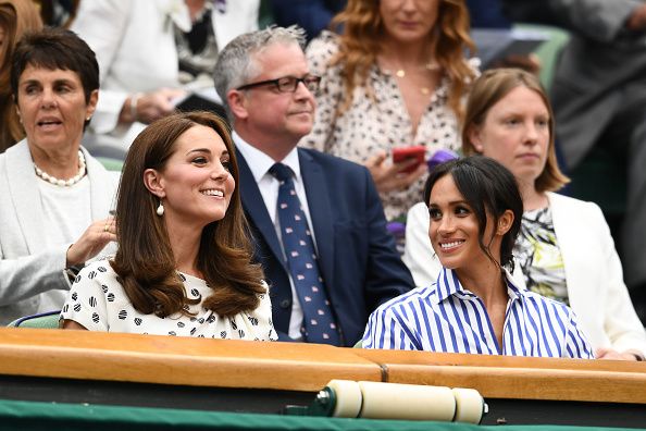 Princess Kate and Meghan Markle attend day twelve of the Wimbledon Lawn Tennis Championships at All England Lawn Tennis and Croquet Club Princess Kate and Meghan Markle attend day twelve of the Wimbledon Lawn Tennis Championships at All England Lawn Tennis and Croquet Club