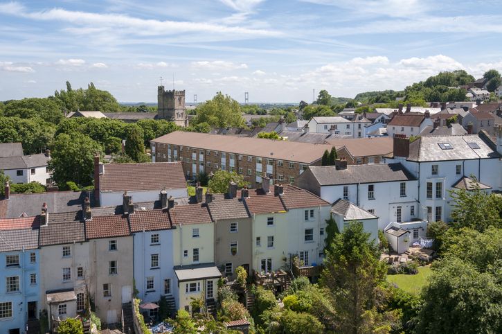 Town Houses In Chepstow, Wales, United Kingdom