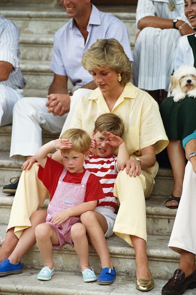The Princess of Wales spends a holiday with her family and the Spanish royals at Marivent Palace, Majorca, August 1987. (Photo by Terry Fincher/Princess Diana Archive/Getty Images)
