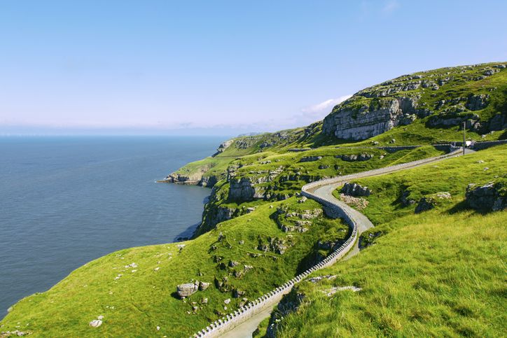 Winding road at Great Orme, North Wales