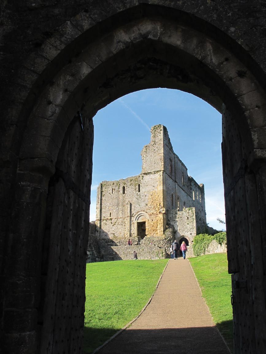 A view from the River Wye of Chepstow Castle.