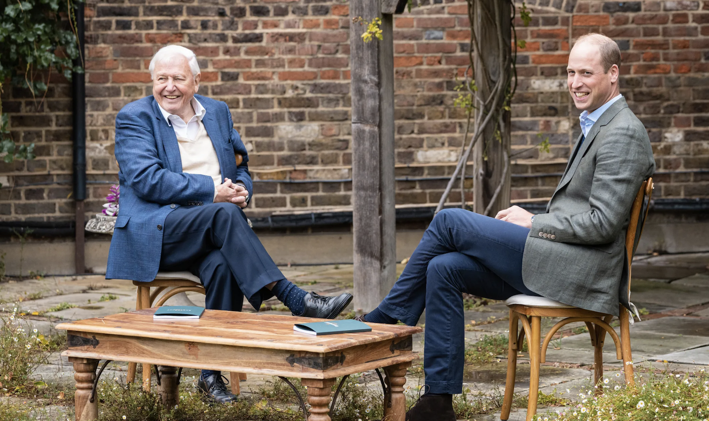 Sir David Attenborough and Prince William. Sir David Attenborough and Prince William.