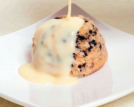 Spotted Dick (and every English pudding) goes well with custard! Spotted Dick (and every English pudding) goes well with custard!