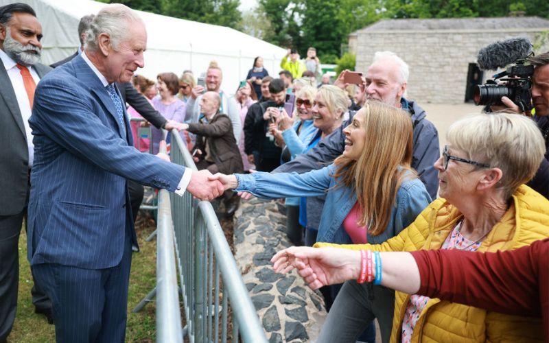 King Charles III greets the crowd after a visit to open the new Coronation Garden. Credit: Getty King Charles III greets the crowd after a visit to open the new Coronation Garden. Credit: Getty