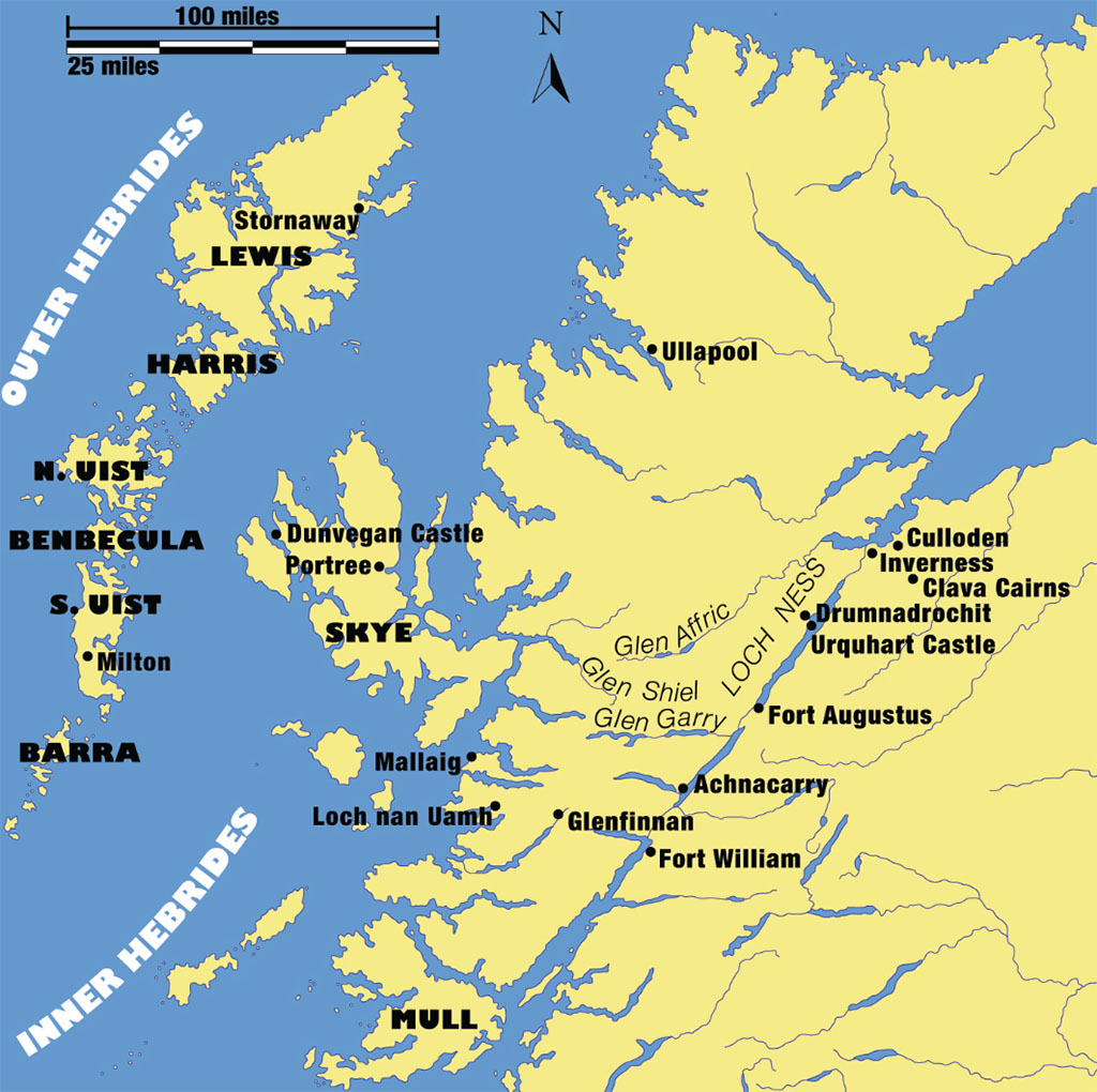 Culloden Moor Scotland Map In The Footsteps Of Bonnie Prince Charlie