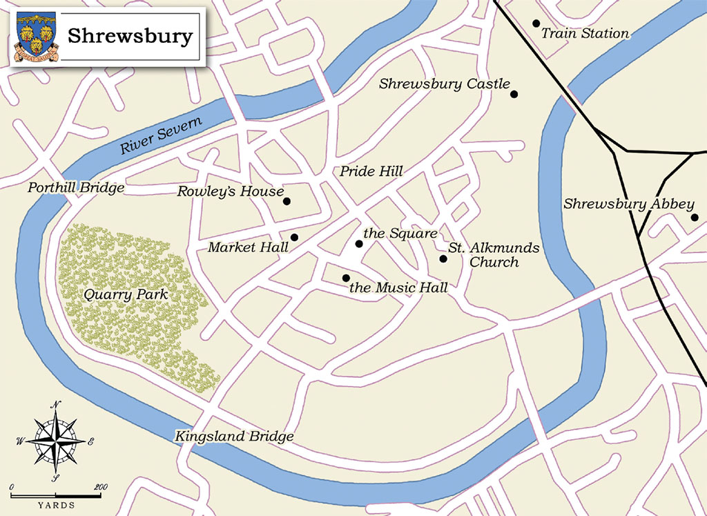 shrewsbury tourist information map