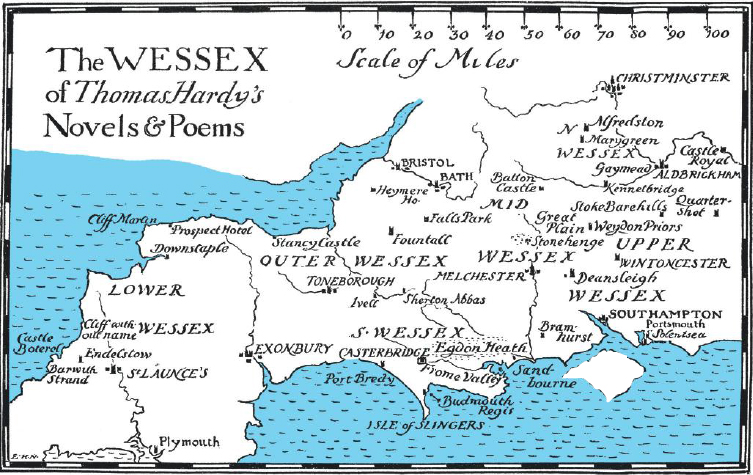 Map Of The Wessex Of The Novels And Poems Of Thomas Hardy, 43% OFF