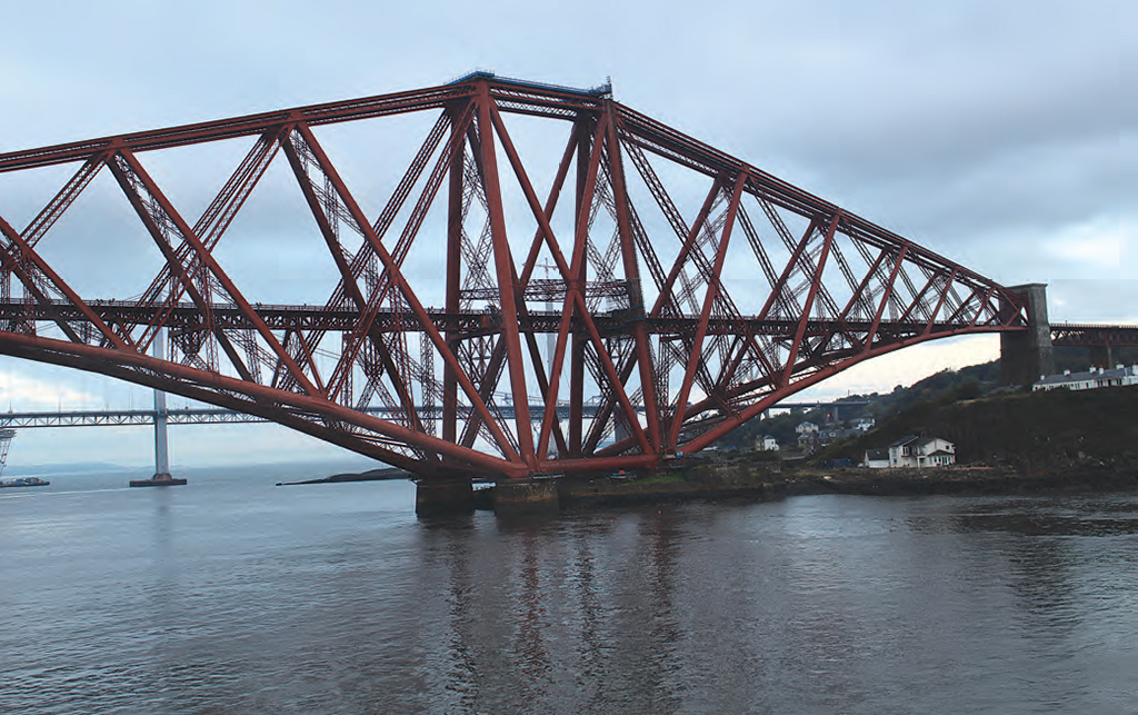 Boudicca passes under the famous Forth Bridges to Rosyth.  Via: Dana Huntley