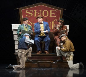 Gavin Spokes (Nicely Nicely Johnson) and the cast of Guys and Dolls - photo by Paul Coltas