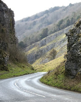 The B3135 winds down from the ridge of the Mendips into dramatic Cheddar Gorge. - ROBIN ZWICK